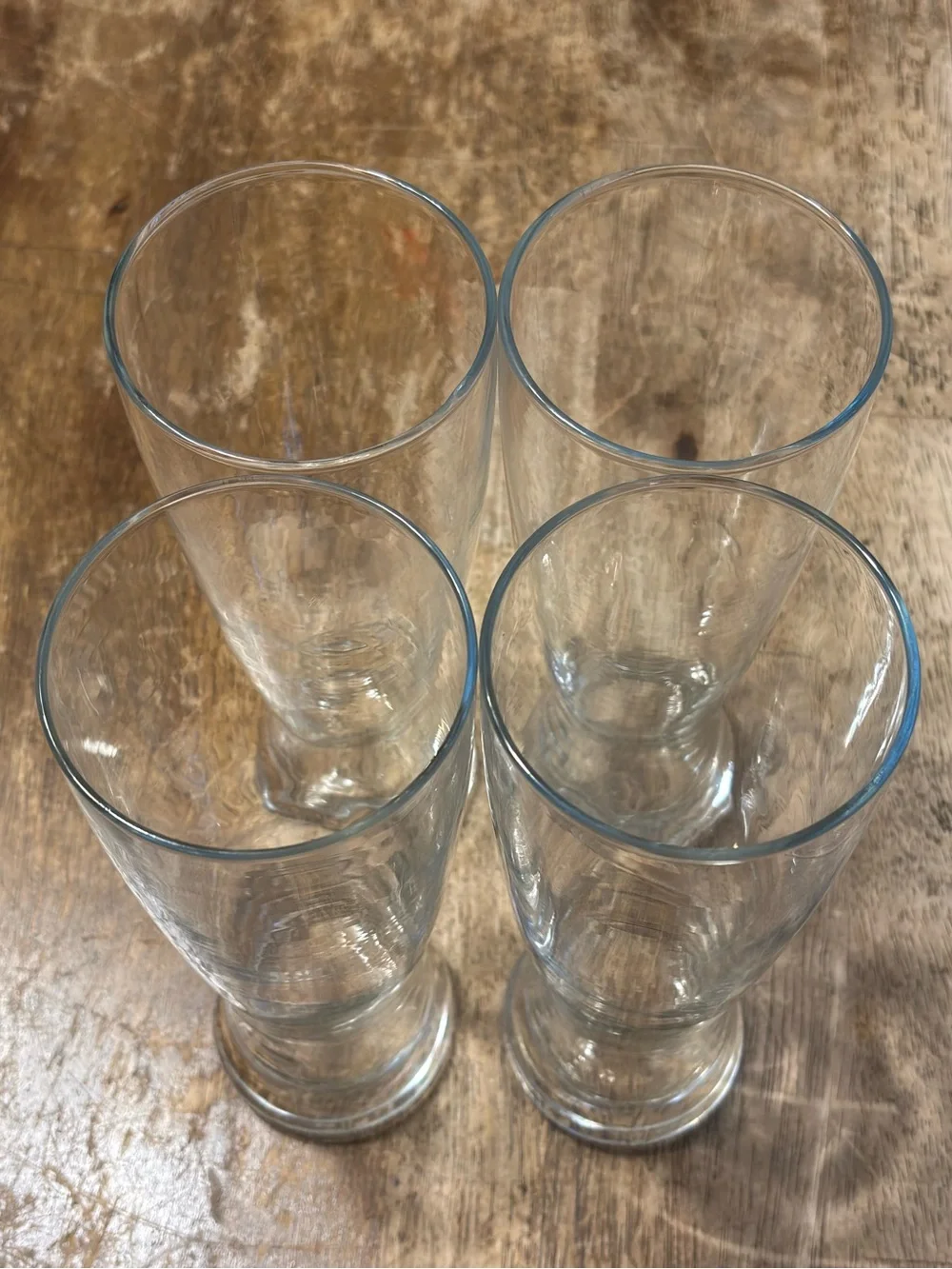 Anchor Hocking Hourglass Pilsner Beer Glasses 23 Oz 9” Set of 4 Heavy Base